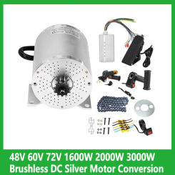 48V 60V 72V 1600W 2000W 3000W Brushless DC Silver Motor Conversion Electric Motorcycle Kart Motor Kit DIY MY1020