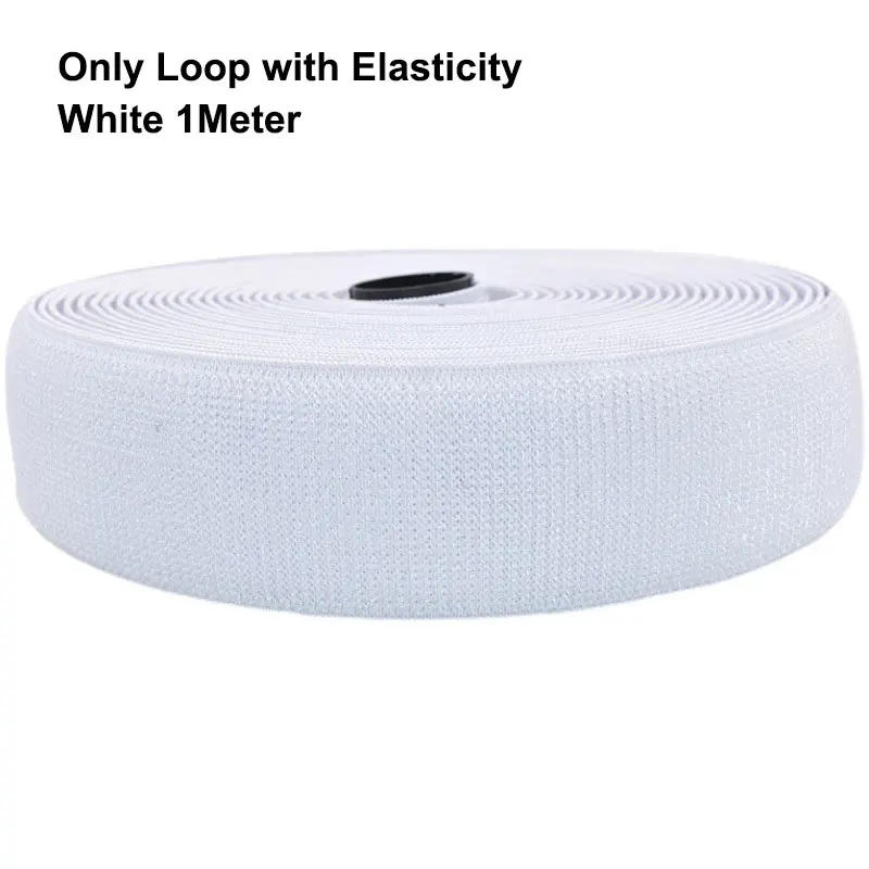 Description Picture 6 of item20/25/30/38/50/100mm Elastic Hook and Loop Fastener Tape Nylon Elastic Band No Adhesive Loop Strips For DIY Sewing 1M