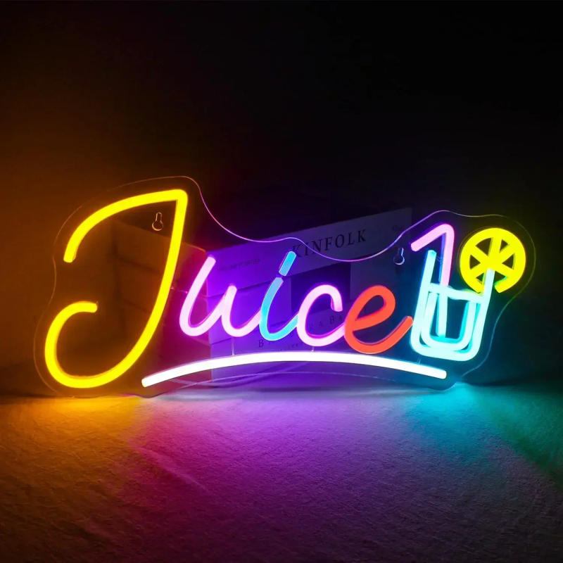 Description Picture 2 of itemJuice Neon Sign LED Neon Light Sign Wall Decor for Bedroom Man Cave Juice Bar Pub Restaurant Christmas Birthday Party Decor Gift