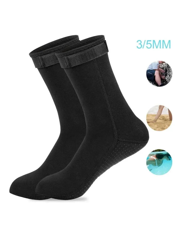 Description Picture 4 of item5mm Neoprene Socks 3mm Wetsuit Shoes Non-slip Surf Swimming Fins Socks Elasticity Beach Boots Warm Socks for Snorkeling Diving