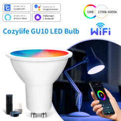 Cozylife GU10 WiFi Smart RGB Light Bulb APP Adjustment Connection Alexa Google Voice Control Intelligent Home Decor Lighting