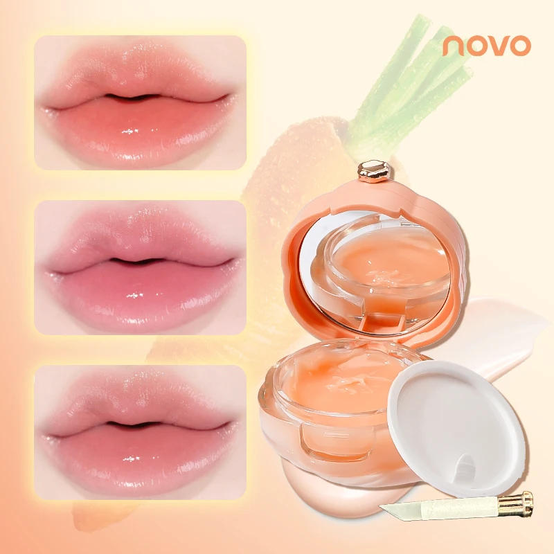 Description Picture 2 of itemFancy Lip Mask with mirror Dip Brush - Carrots cherries aloe vera Lip Treatments, Moisturizing & Glossy Finish, All Skin Types