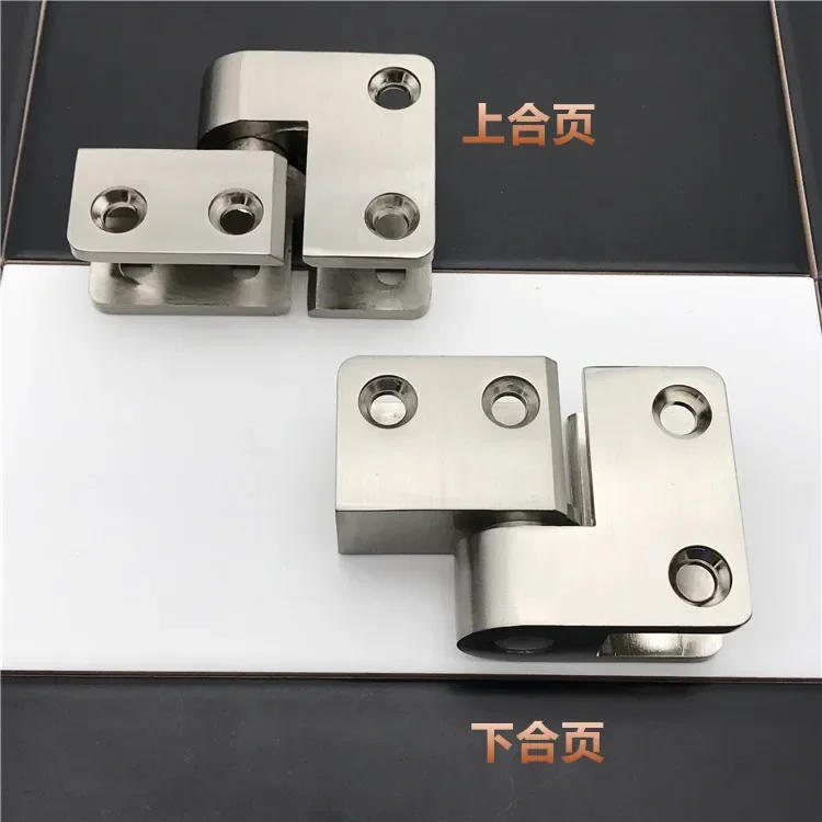 Description Picture 3 of itemThickened 304 Stainless Steel Automatic Closing Door Elevating Hinge for Public Restroom Partition 1Set Upper and lower hinges