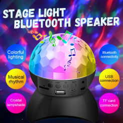 LED disco ball light rotating bluetooth music stage light wedding decoration ambient light USB rechargeable RBG effect light