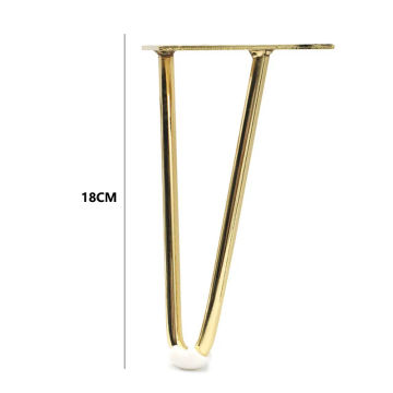 4pcs Furniture Legs Metal Black Gold Replacement Sofa Foot TV Chair Bathroom Cabinet Leg Iron Hairpin Coffee Table Feet Hardware