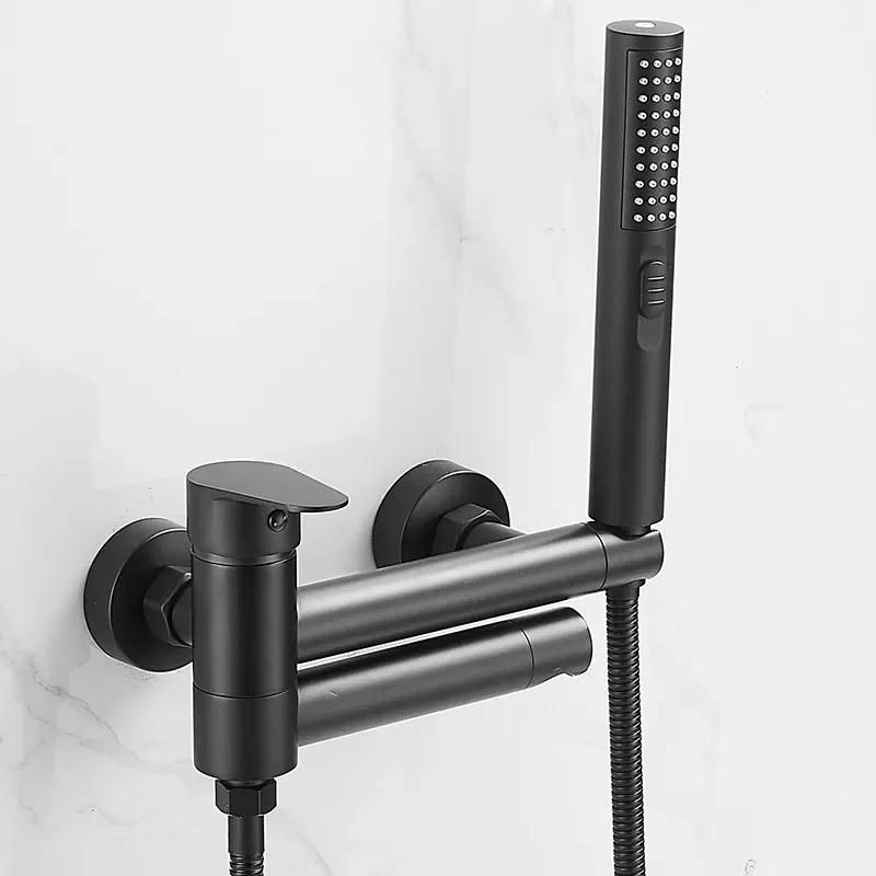 Description Picture 5 of itemBrushed Gold Bathtub Shower Set Wall Mounted Rotatable Gray Bidet Bathroom Bath & Mixer Tap