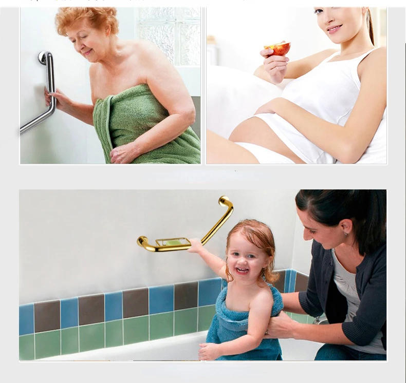 Description Picture 2 of itemAll Copper and Gold Bathtub Handrails in The Bathroom, Toilet, Shower Room, Non-skid Handrails for Bathing