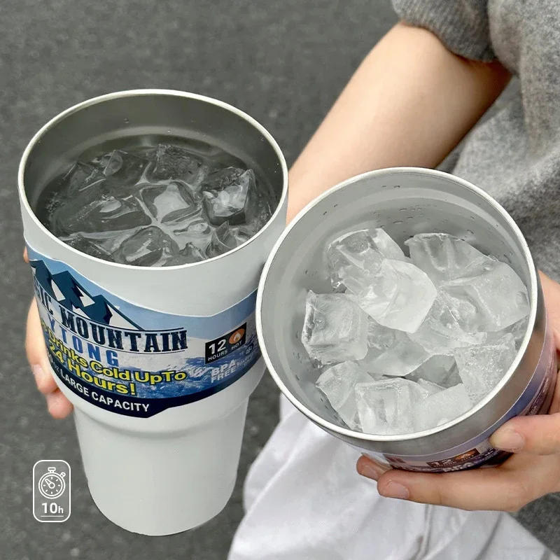 Description Picture 3 of item30oz Stainless Steel Water Bottle with Straw Thermos Tumbler Keep Drink Cold Hot Vacuum Flasks Mugs Coffee Cup  Bottle termos