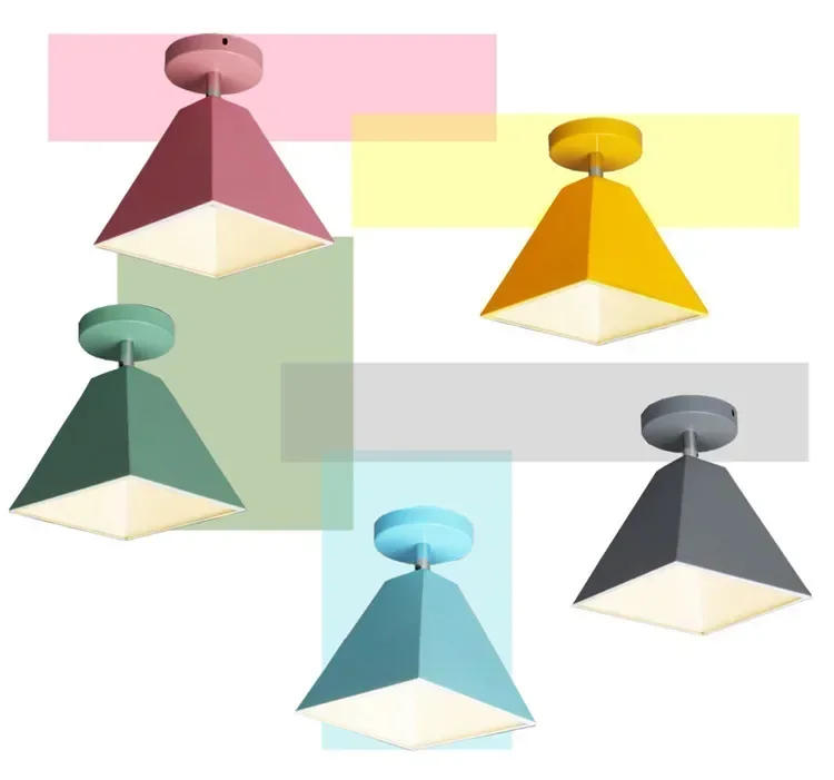 Description Picture 4 of itemNew Macaron Ceiling Lamps, Aisle Bedroom, LED Creative Personality, Modern Simple Color Iron Home Lighting, Multi-color Optional