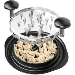 Meat Shredder Tool Twist for Effortlessly Shredding Chicken and Vegetables - Have a Transparent Lid, Solid Handle, Non-Slip Base