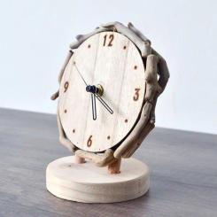 Log Desk Clock Living Room Simple Desktop Ornament Clocks Creative Silent Table Clock Watch Home Decoration