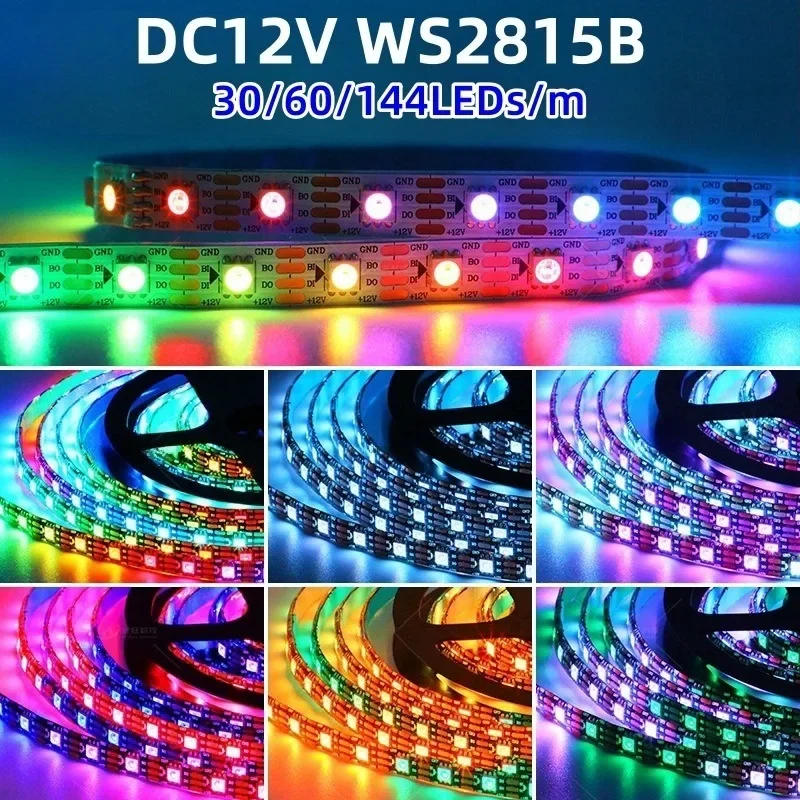 Description Picture 4 of itemDC5V/12V WS2811 WS2813 WS2815 WS2812B Led Strip 30/60/144Led Individually Addressable Dual-Signal Full Color Led Tape Light 1-5m