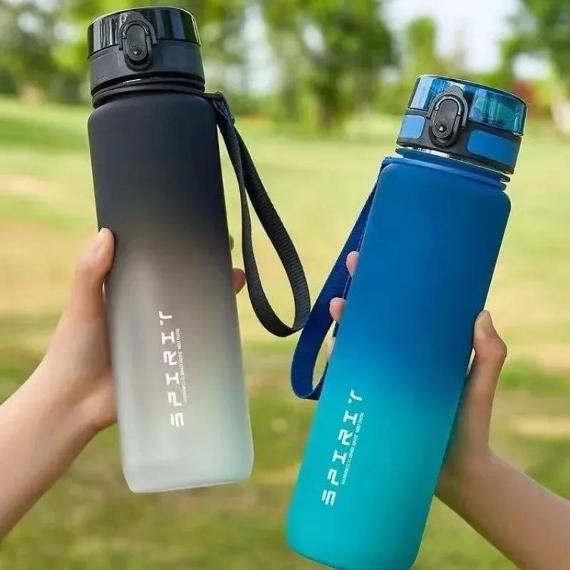 Description Picture 4 of item500/1000ML Sports Water Bottle Large Capacity Leak Proof Colorful Plastic Cup Portable Outdoor Travel Gym Fitness Jugs Drinkware