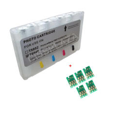 CISSPLAZA t5846 Refillable ink cartridge compatible for Epson PictureMate 200 pm240 pm260 pm280 pm290 with one time chip