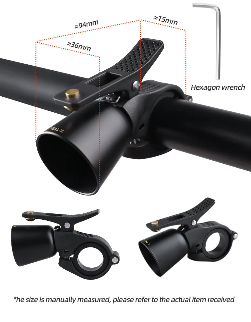 Description Picture 5 of itemX-TIGER Bicycle Bell Ring Classical Stainless Handlebar Bell Safety Warning Bicycle Horn Crisp Sound Cycling Accessories