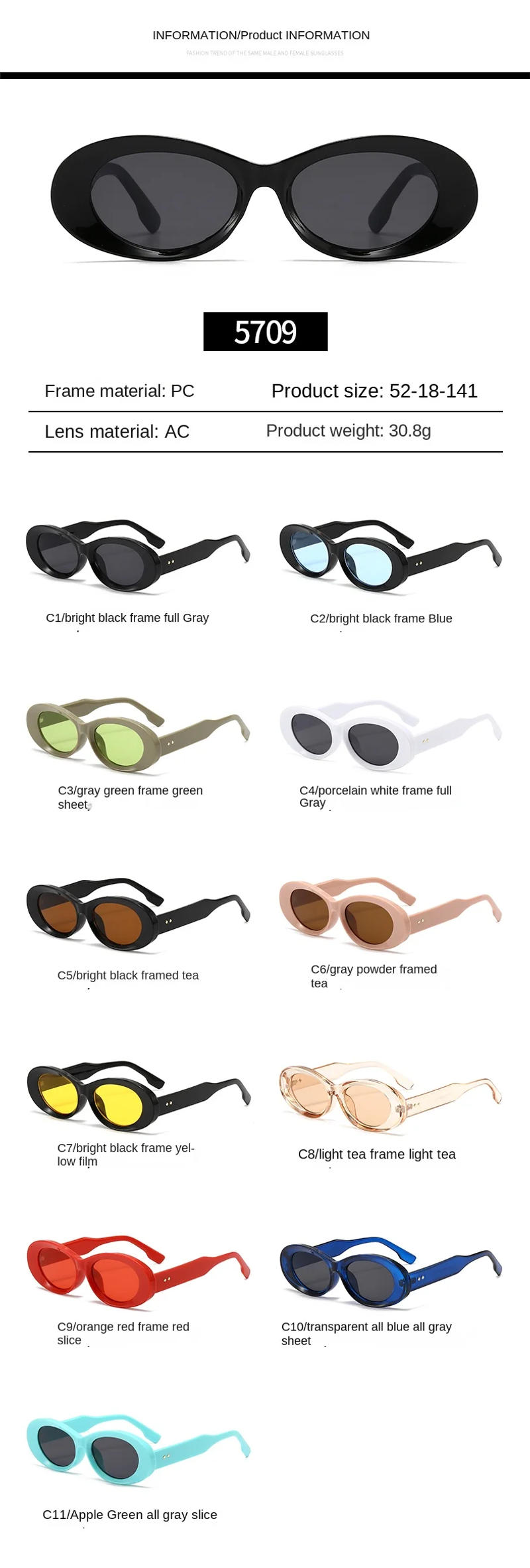 Description Picture 5 of itemVintage Round Sunglasses Women New Retro Oval Sun Glasses High Quality Trendy Brand Outdoor Sport Eyewear for Men UV400