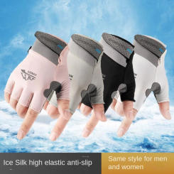 2024 Touch Screen Ice Silk Gloves Anti-uv Breathable Sunscreen Gloves Highly Elastic Armguard Summer