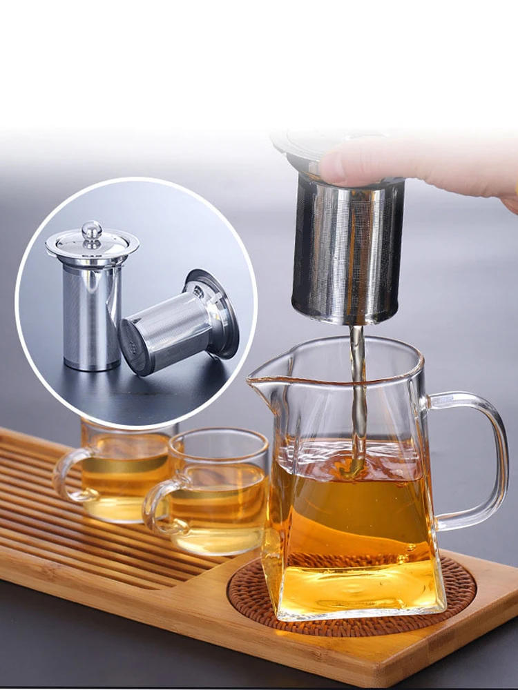 Description Picture 2 of itemHeat Resistant Glass Teapot With Stainless Steel Infuser Heated Container Tea Pot Good Clear Kettle Square Filter Baskets