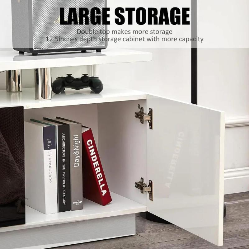 Description Picture 5 of itemFireplace TV Stand with 36" Fireplace, 70" Modern High Gloss Fireplace Entertainment Center LED Lights,