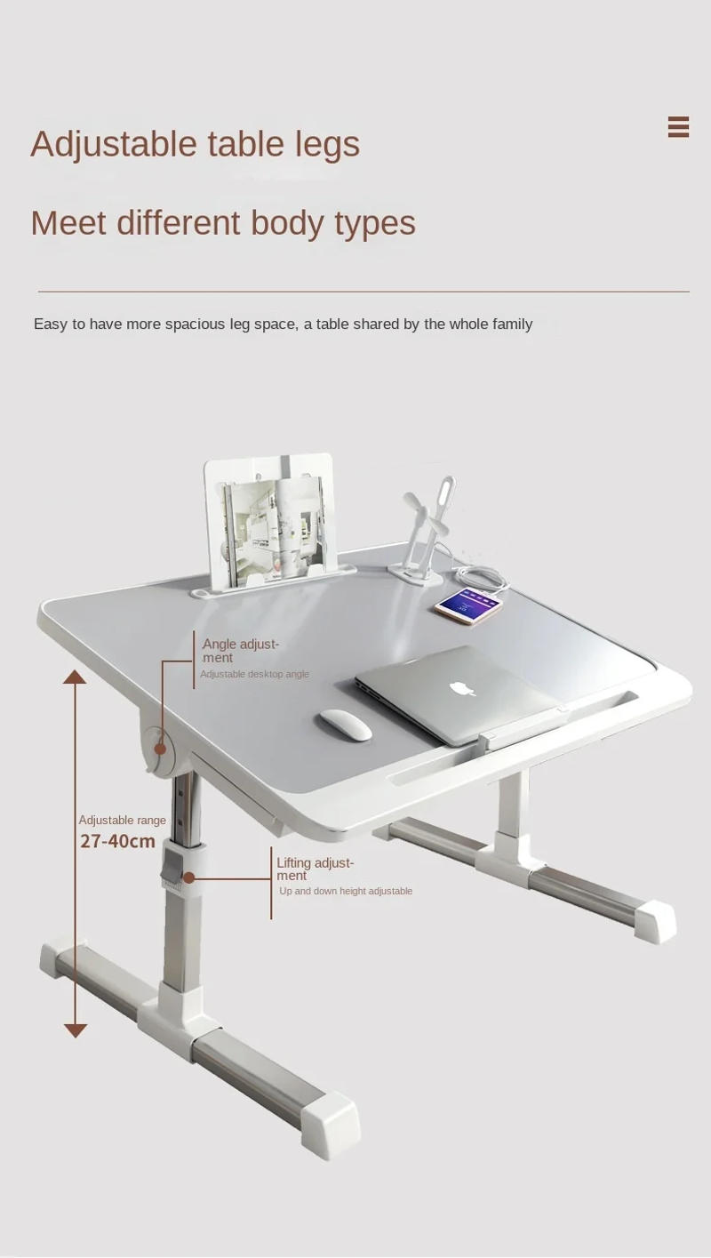 Description Picture 6 of itemFoldable Lift Bed Small Table Home Study Desk Simple Bedroom Computer Bay Window Dormitory Student Small Table