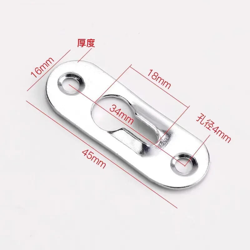 Description Picture 2 of item10pcs Picture Hangers 45mmX16mm Metal Keyhole Hanger Fasteners for Picture Photo Frame Furnniture Cabinet Hardware Accessory