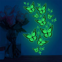 Glow In The Dark Butterfly Child Room Wall Sticker Decor Luminous Phosphorescent Stars Stickers Baby Kid Bedroom Home Decorative