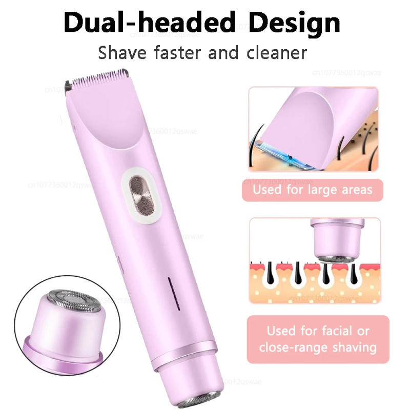 Description Picture 4 of itemBikini Trimmer for Women Dual-Head Electric Shaver for Women Pubic Hair Waterproof Body Hair Trimmer Rechargeable Hair Removal