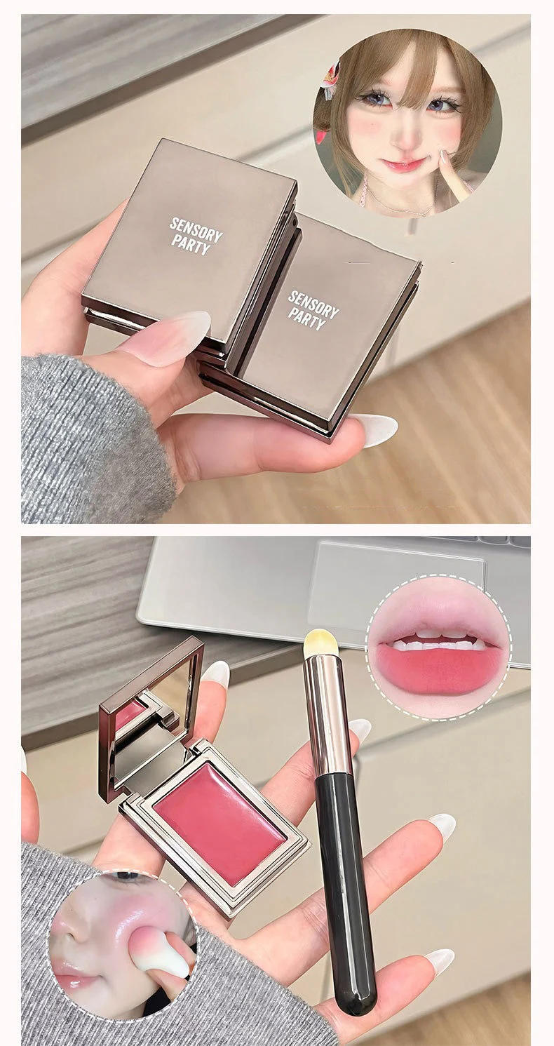 Description Picture 6 of itemGirl Blush Single Color Matte Makeup Eyeshadow Palette Cheek Contour Lip Tint Multi-purpose Cream 3 in 1 Makeup Rouge Cosmetics