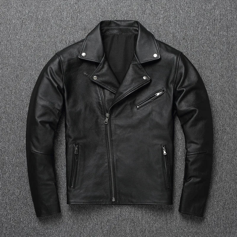 Description Picture 6 of item2024 Autumn New Youth Motorcycle genuine leather jacket for men's clothing, Korean version slim fit genuine leather jacket
