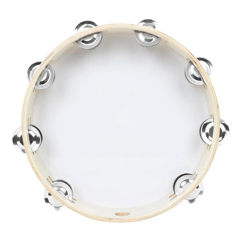 Description Picture 3 of item10 Inch Bible Peace Dove Tambourine Double Layered Hand Cranked Bell Drum Tambourine for Kids/Church/Wedding Musical Instrument