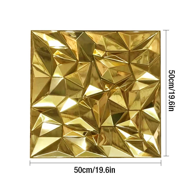 Description Picture 6 of item12pcs 50cm wall renovation Stereo shiny Gold plating 3d Wall Panel Diamond tile 3D wall sticker living room Toilet 3d wall paper