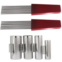Guiro Scraper Portable Equipped with 11 Steel Rods Percussion Instrument for Adults Kids Party Supplies KTV Activities Concerts