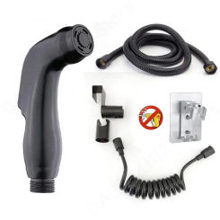 Black Toilet Spray Gun Bidet Sprinklers Flushing Sprayer Shower Head Hook Holder Water Hose Valve Bathroom Accessories V27