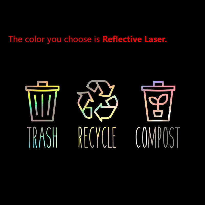 Description Picture 2 of itemTrash and Recycle Rubbish Trash Can Wheelie Bin Vinyl Sticker Compost Decals Farmhouse Laundry Pantry Kitchen Organization Decal