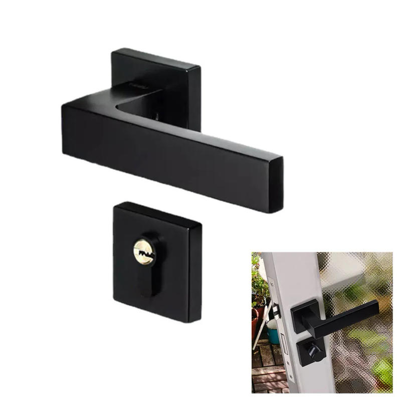 Description Picture 5 of itemFor Bedroom Interior Door Handle Lock Black Door Lock Reliable Security Versatile Application High-quality Materials