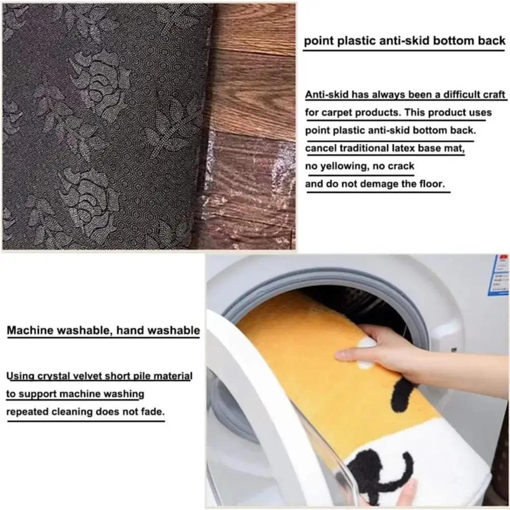 Description Picture 6 of itemKitchen Floor Mats Soft Waterproof Non-slip  Bathroom Entrance Foot Mats Household Long Strip Carpet Water-absorbent Floor Mats