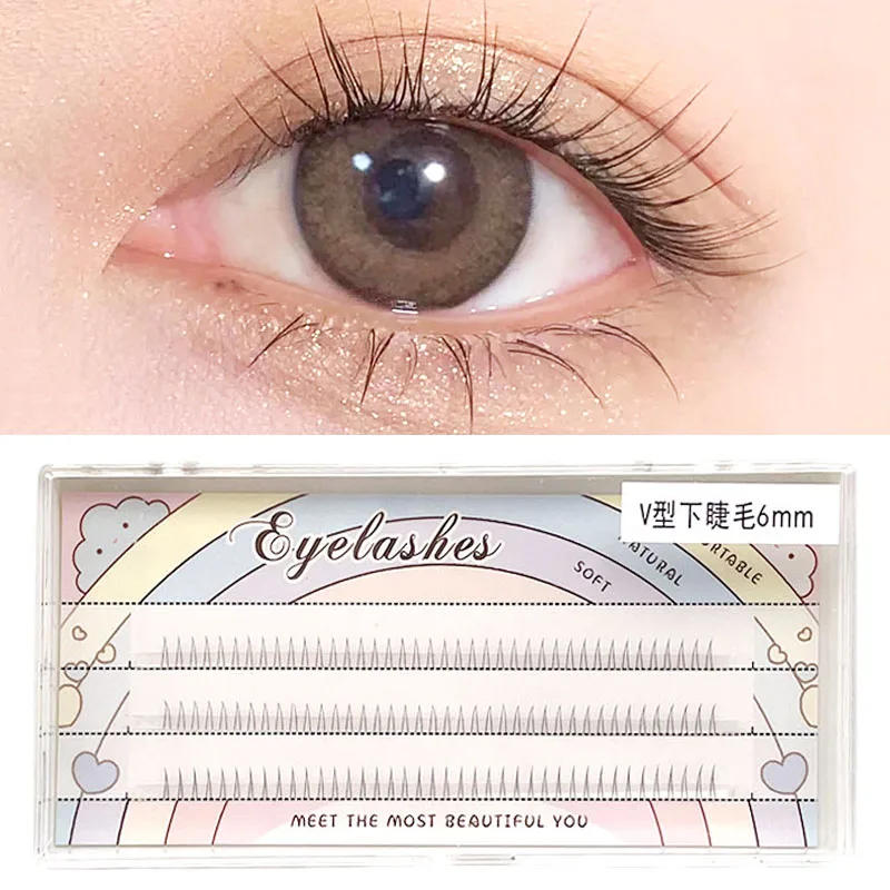 Description Picture 6 of itemIndividual Lashes 120 Clusters V-Shaped Lower Eyelashes 5/6/7mm Natural Lower Under Eyelash Easy Grafting Makeup Extension Tools