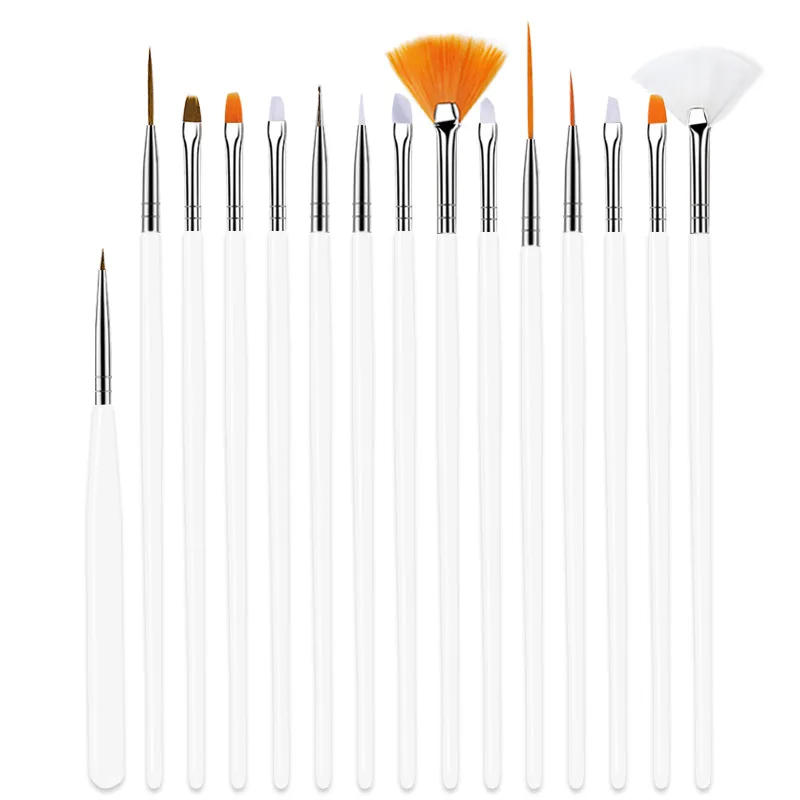 Description Picture 6 of item5/15/20Pcs Nail Art Brush Design Tip Painting Drawing Nail Brushes Set Dotting Pen Liner Acrylic UV Gel Polish Manicure Tools