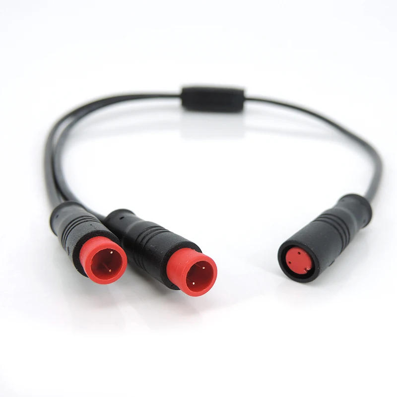 Description Picture 4 of itemWaterproof m8 2 Pin way Y Splitter 1 male female to female male cable Splitter Connector Julet 9mm Signal Sensor E-bike Motor