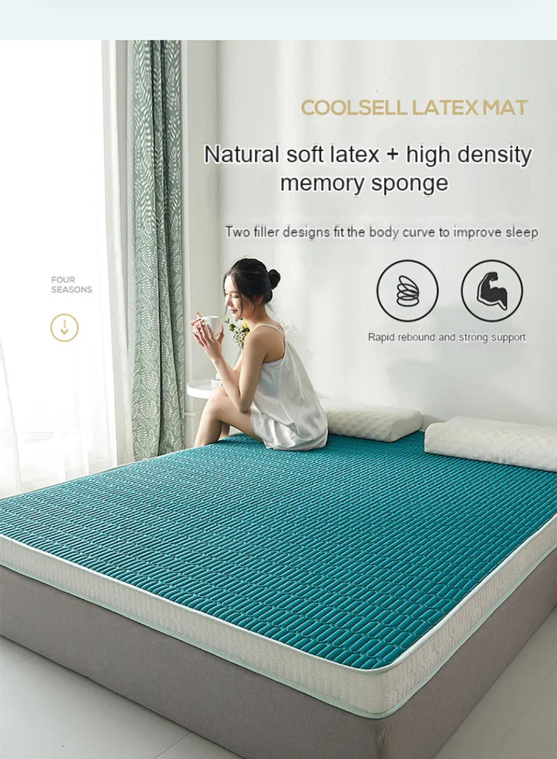 Description Picture 2 of itemNatural Latex Memory Foam Mattress Japanese Style Floor High Quality Tatami Floor Mat Sleep Aid Double Bed Full Size
