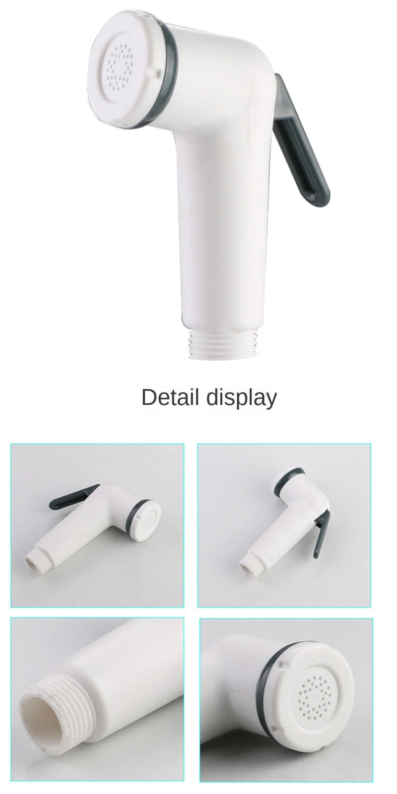 Description Picture 6 of item1/2PCS Toilet bidet Sprayer shower head silver plastic wc clean Handheld Bathroom accessories water hose spray wash Faucet anal