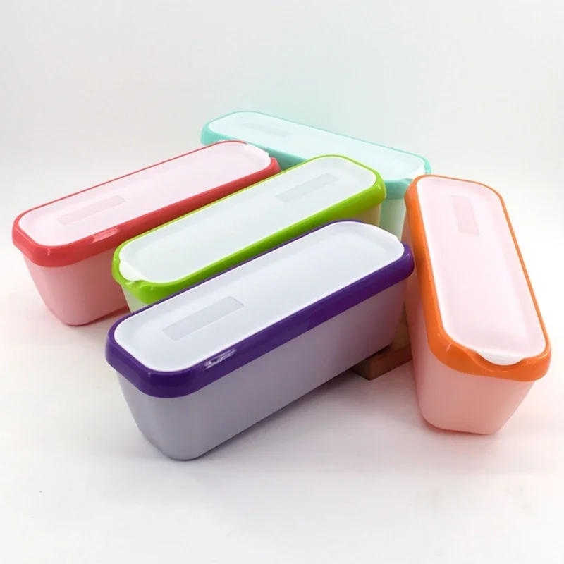 Description Picture 3 of itemIce Cream Storage Tub Rectangular Reusable Ice Cream Box Container Mold with Lid Kitchen Refrigerator Storage Home