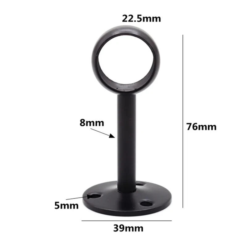 Description Picture 3 of itemStainless Steel Closet Rods Round Tube Support Brackets Flange Base Fixed Drying Hanger Wardrobe Accessories Furniture Hardware