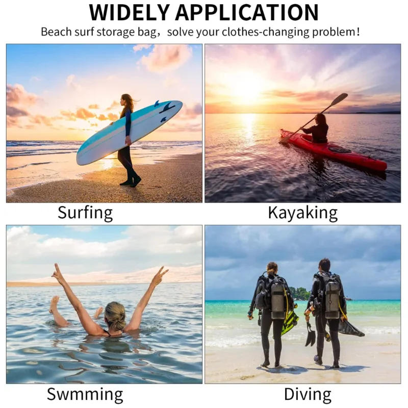 Description Picture 3 of itemWetsuit Changing Bag Mat Compact Folding 2 IN 1 Waterproof Bag Nylon Dry Bags Carrying for Surfers Boaters Diving Suit Storage