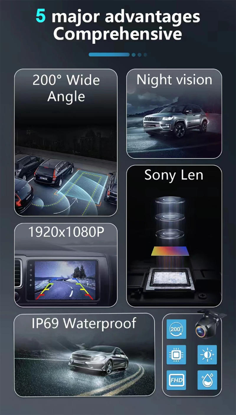 Description Picture 3 of item200°AHD 1920*1080P  High Definition Starlight Fisheye Wide Angle Lens Full HD Night Vision Car Rear View Camera Dash Cam