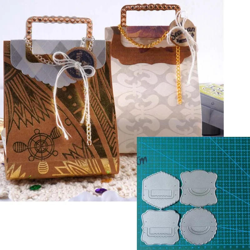 Description Picture 2 of itemLabel pocket heart box metal cutting dies Scrapbooking decoration paper craft knife mould blade punch template Embossing stencil