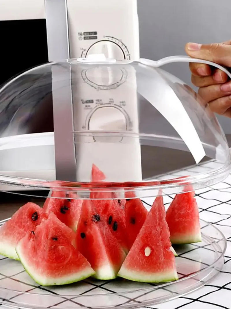 Description Picture 3 of item(1pc)Microwave Oven Splash Proof Cover, High Temperature Resistant Food Heating Cover, Food Preservation Cover, Oil Proof Cover