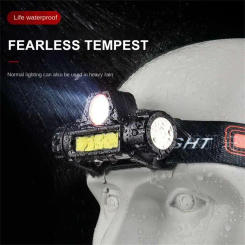 Outdoor Portable mini Powerful LED Headlamp XPE+COB USB Rechargeable Headlight Built-in Battery Waterproof Head Head Lamp