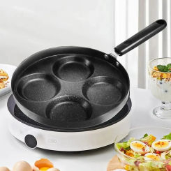 4-hole Breakfast Pot Mini Omelette Pot Household Kitchen Tool Medical Stone Non-stick Pot Small Frying Pan Egg Dumpling Mold