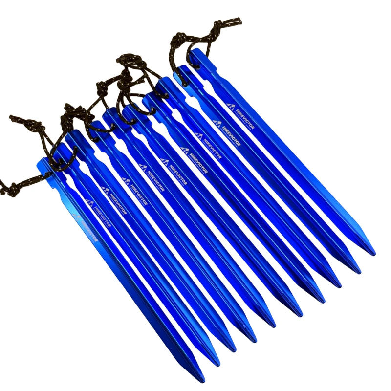 Description Picture 4 of itemHIKEVICTOR 10Pcs/Lot 18cm Aluminum AlloyTent Pegs  Camping Tent Accessories Hammer Wind Rope Tent Nail Storage Cover Case Travel
